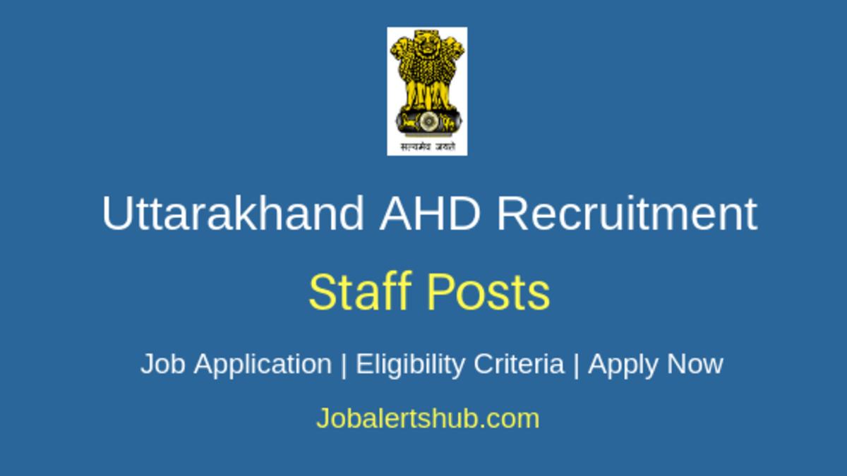 Uttarakhand AHD Veterinary Pharmacist 2019 Job Notification